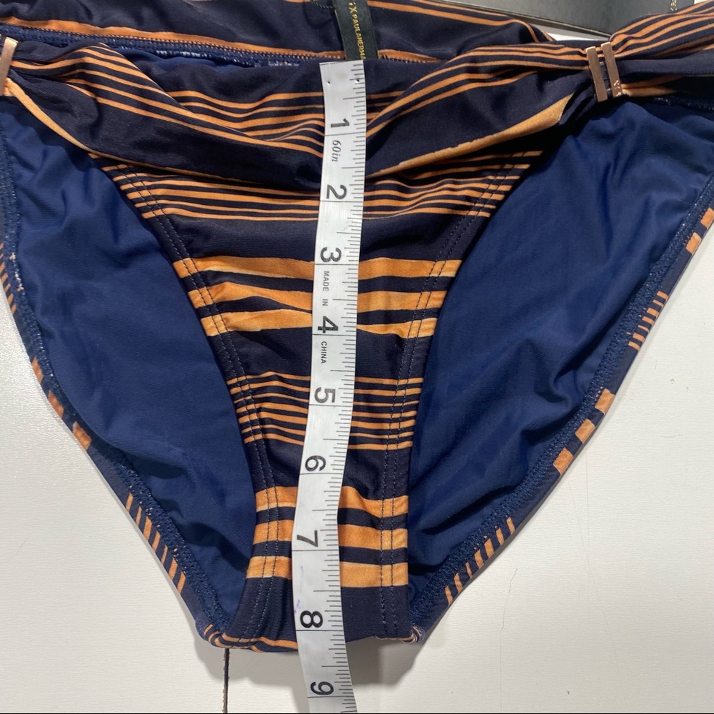 Vix Paula Hermanny Isabela Bia Gold & Blue Striped Bikini Brief Bottoms NWT XL - Picture 15 of 16